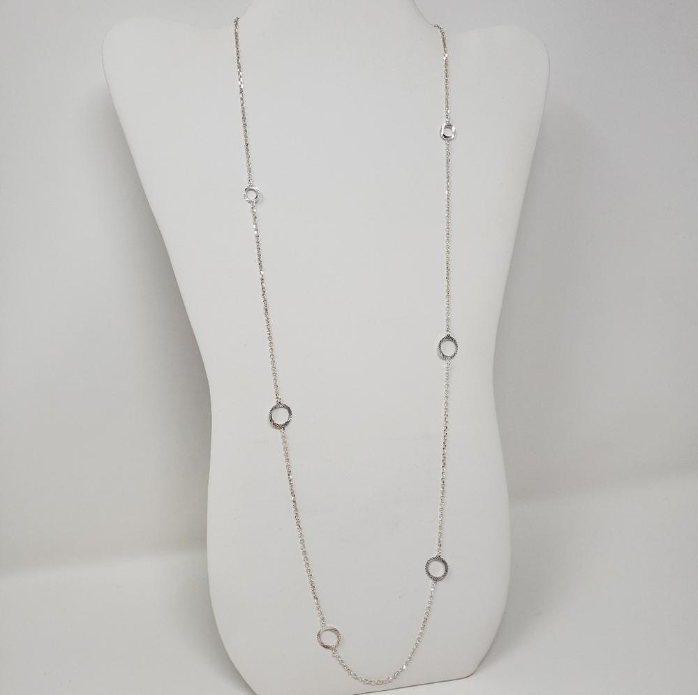 Giani Bernini Circle Station Chain Necklace 28" NWT